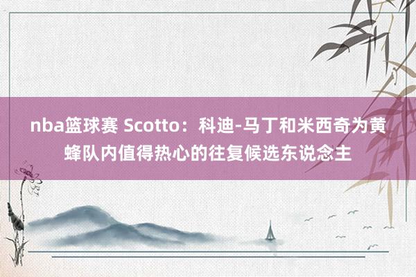 nba篮球赛 Scotto：科迪-马丁和米西奇为黄蜂队内值得热心的往复候选东说念主