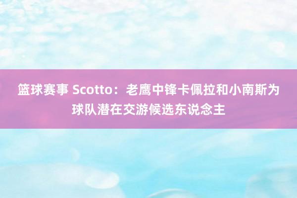 篮球赛事 Scotto：老鹰中锋卡佩拉和小南斯为球队潜在交游候选东说念主